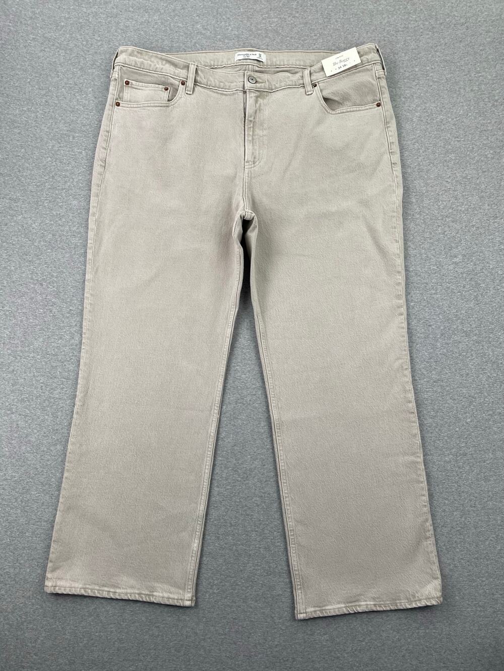 Abercrombie & Fitch Low Rise Baggy Jeans Womens 34 / 18 Short Chai Beige Tan